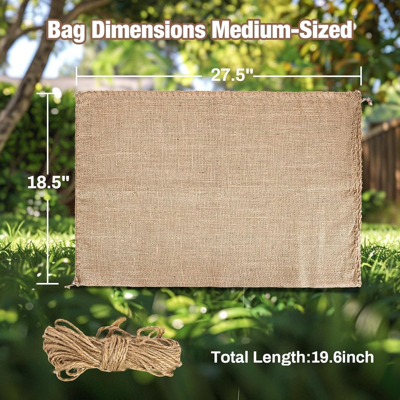 MAQIHAN 2 قطعة كيس خيش - 18.5" × 27.5" أكياس خيش للنباتات كيس جوت طبيعي عالي الكثافة لزراعة البطاطس مع حبل أكياس البطاطس أكياس سباق تخزين البطاطس، متعددة الاستخدامات - Image 2